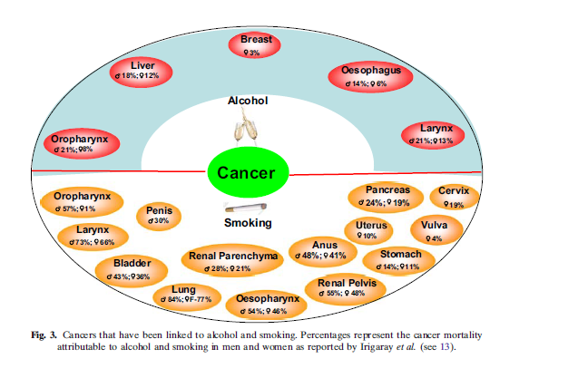 alcohol and smokings role in cancer